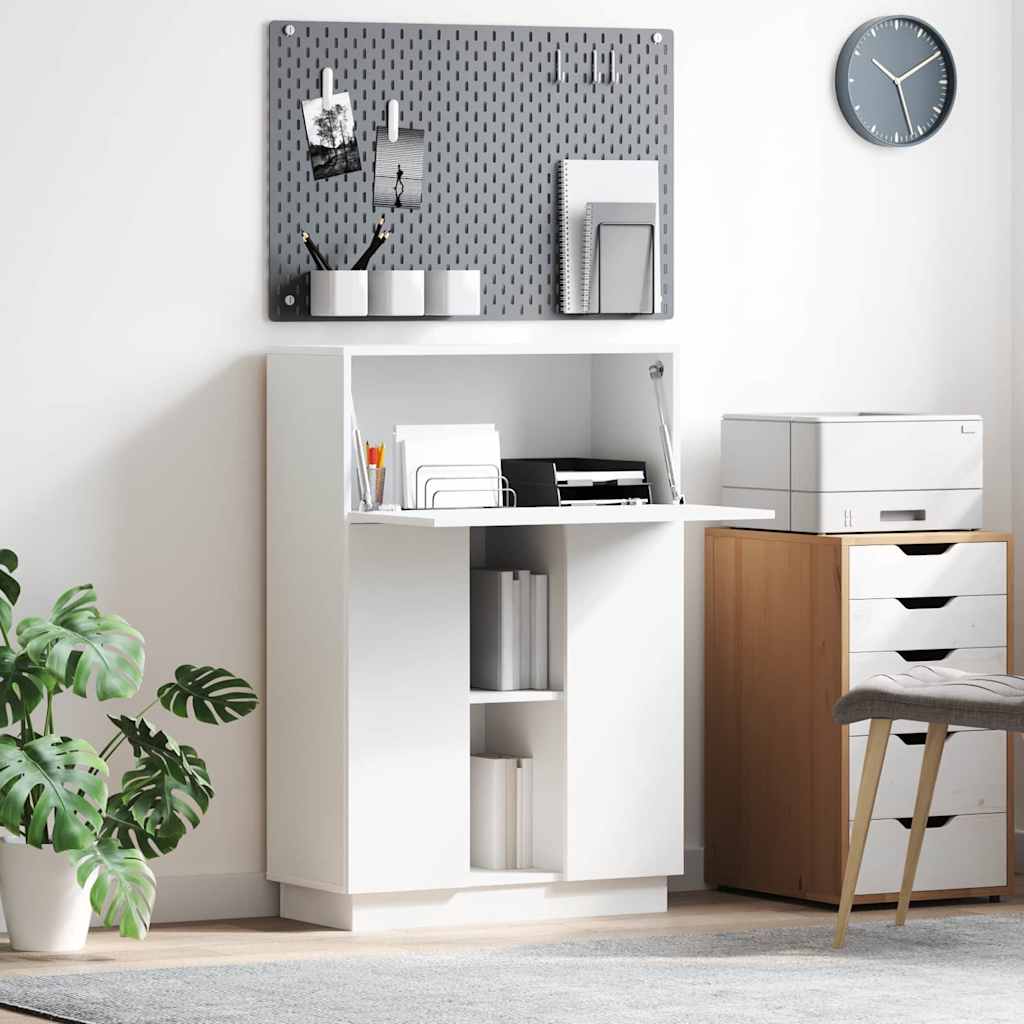 Desk with Door White 71.5 x 31.5 x 106.5 cm Engineered Wood