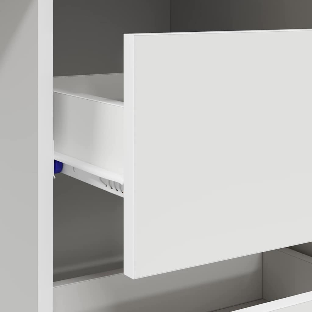 Desk with Storage White 90 x 37.5 x 75 cm Engineered Wood