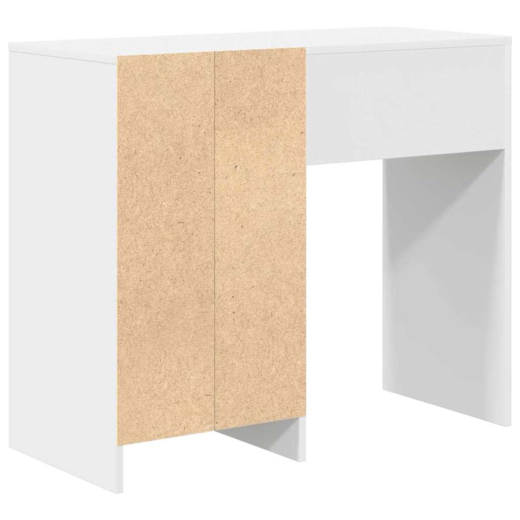 Desk with Storage White 90 x 37.5 x 75 cm Engineered Wood
