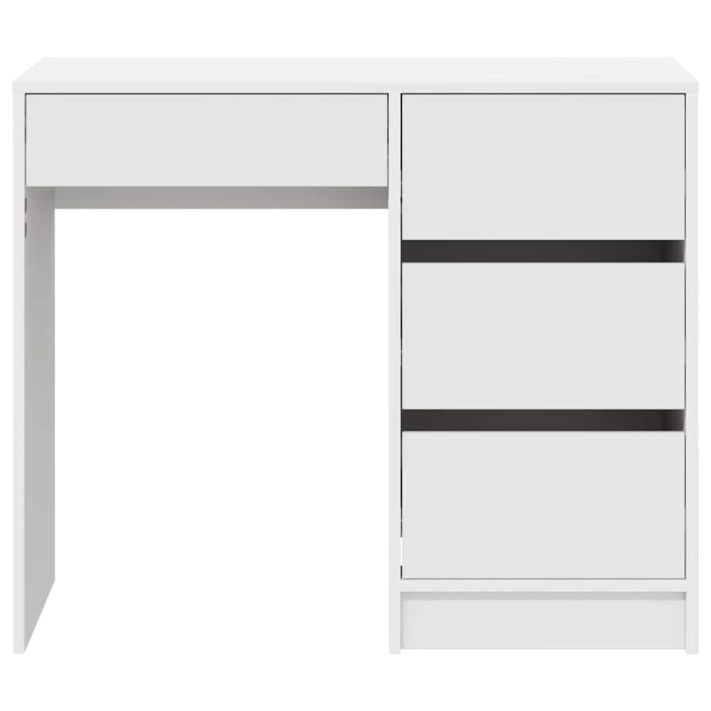Desk with Storage White 90 x 37.5 x 75 cm Engineered Wood