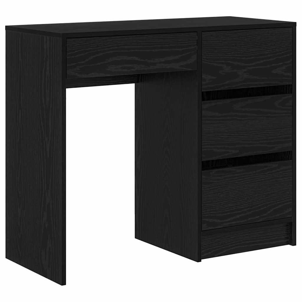 Schreibtisch Schwarz Eichen-Optik 90 x 37,5 x 75 cm