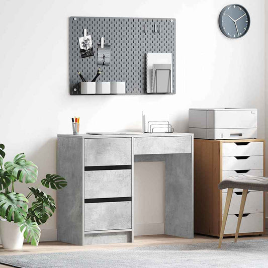 Bureau béton gris 90 x 37,5 x 75 cm Panneau de particules