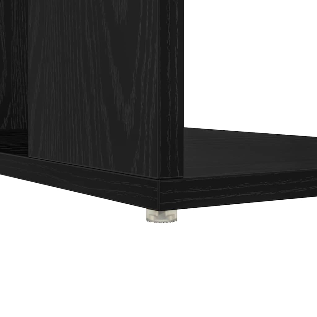 Desk with Shelf Black Oak Effect 130 x 50.5 x 75 cm