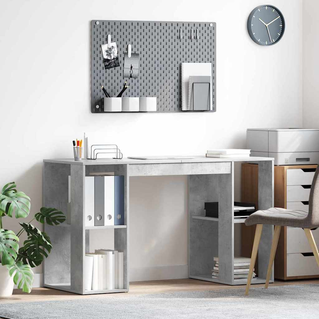 Desk Concrete Grey 130 x 50.5 x 75 cm Engineered Wood