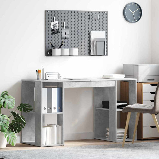 Bureau Béton Gris 130 x 50,5 x 75 cm Panneaux de particules