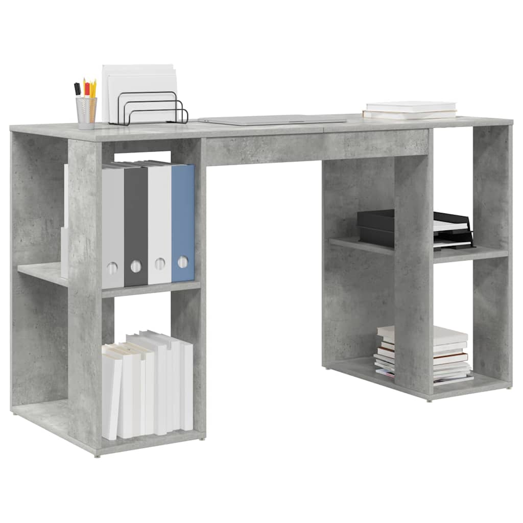 Desk Concrete Grey 130 x 50.5 x 75 cm Engineered Wood