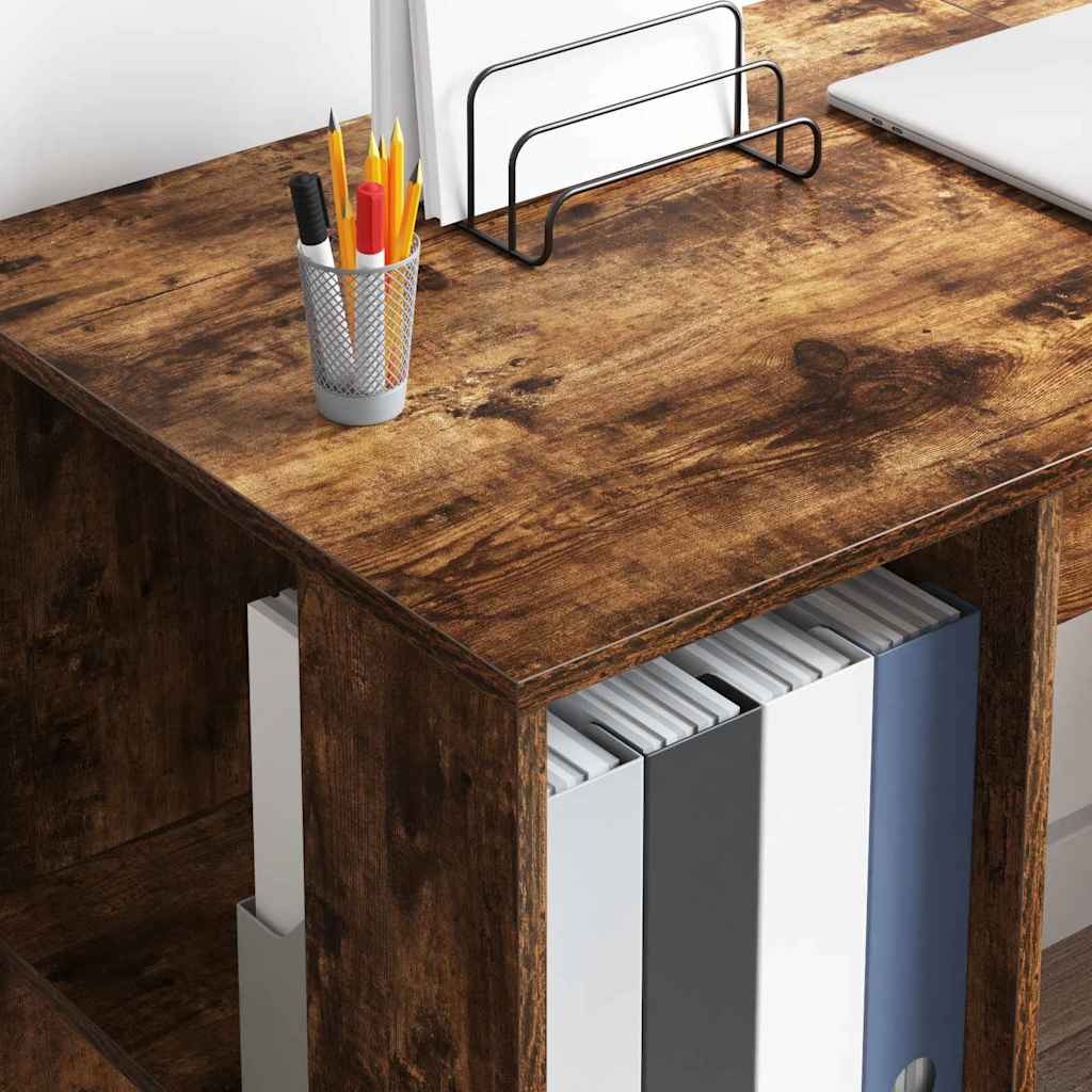 Desk Smoked Oak 130 x 50.5 x 75 cm Wood-based Material