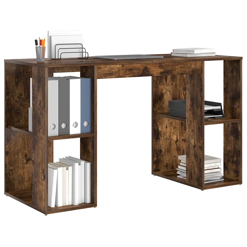 Desk Smoked Oak 130 x 50.5 x 75 cm Wood-based Material