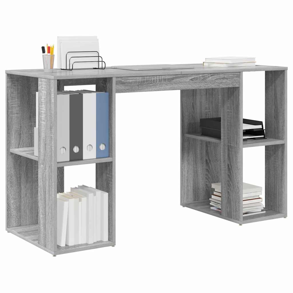 Desk Sonoma Grey 130 x 50.5 x 75 cm Engineered Wood