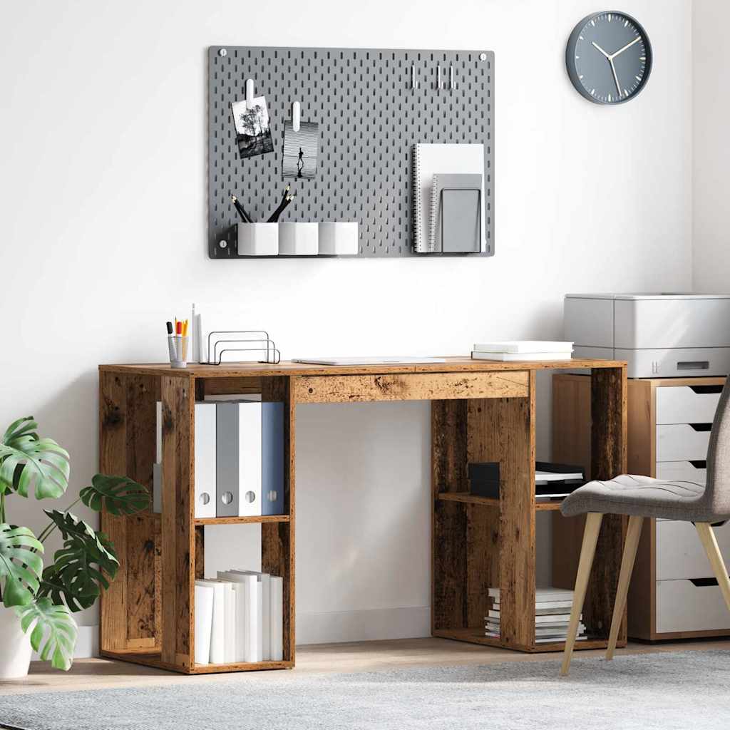 Schreibtisch mit Regal Altholz 130 x 50,5 x 75 cm Holzwerkstoff