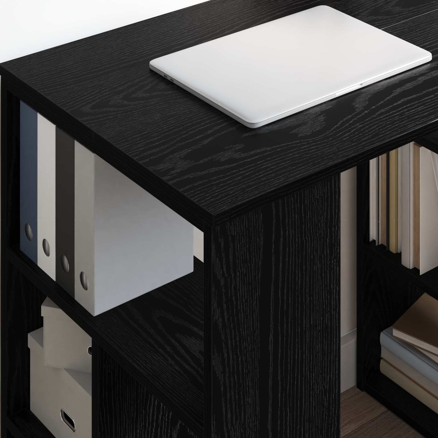 Schreibtisch Schwarz Eichen-Optik 90 x 50 x 75 cm Holzwerkstoff