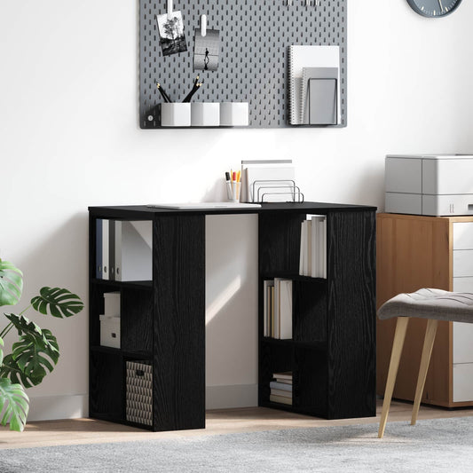 Bureau noir aspect chêne 90 x 50 x 75 cm Panneau de particules