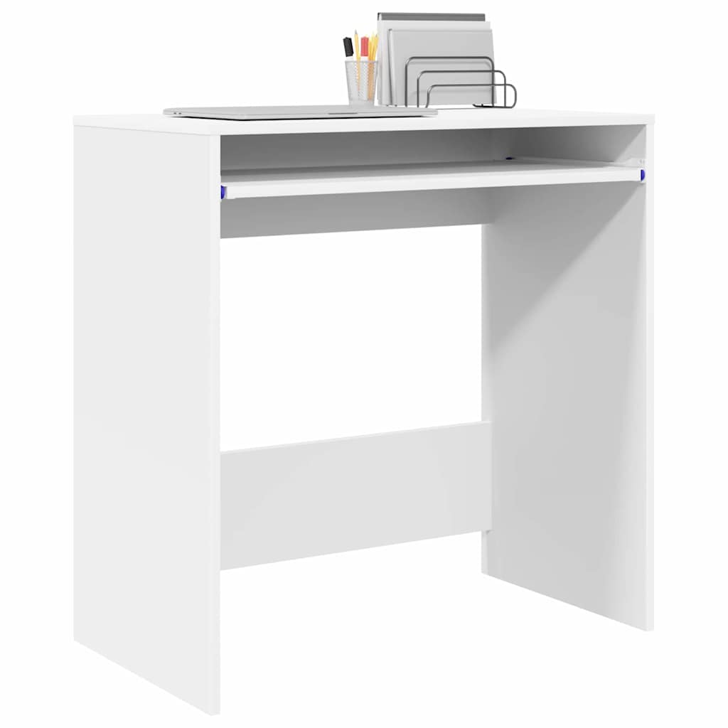 Desk with Storage White 77.5 x 43 x 79 cm Engineered Wood