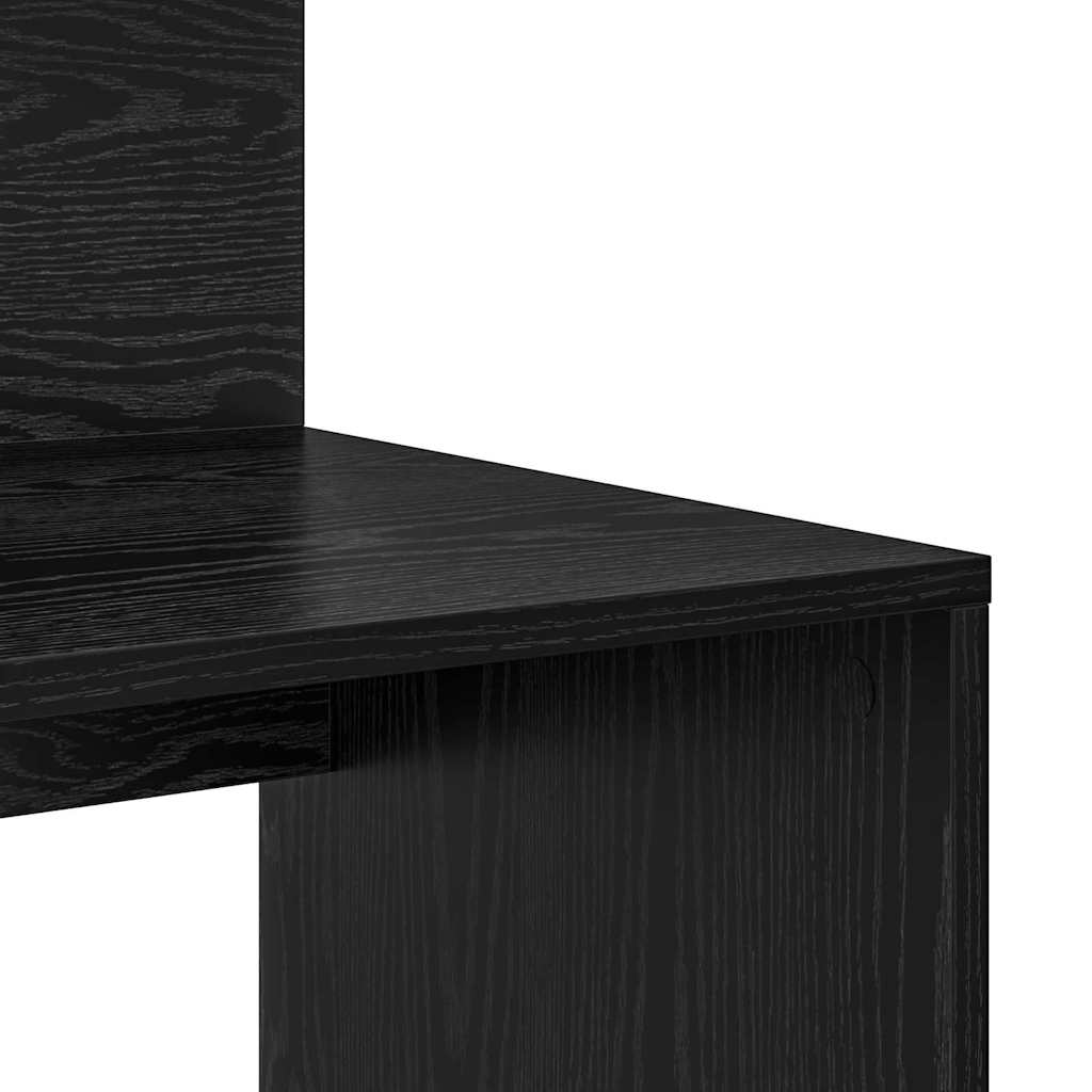 Desk with Shelf Black Oak Finish 90 x 48 x 101.5 cm
