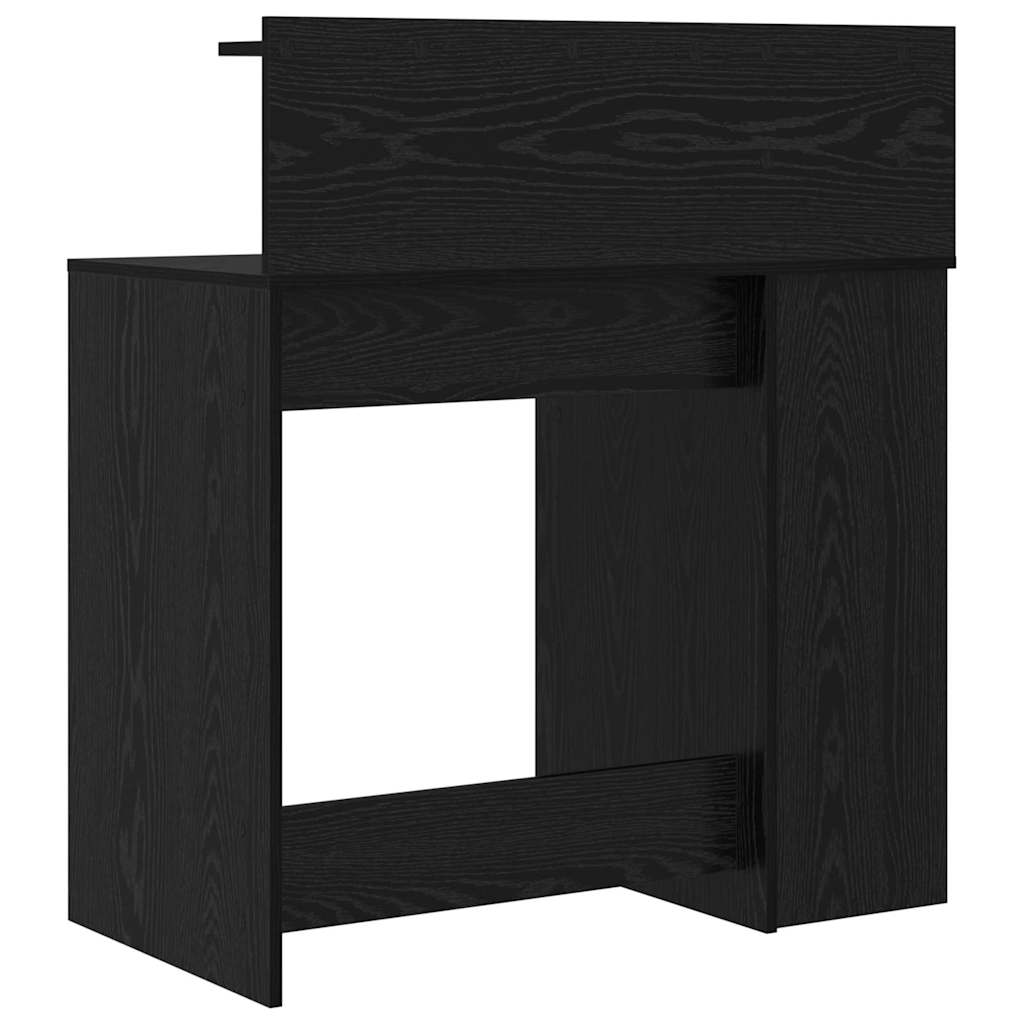 Desk with Shelf Black Oak Finish 90 x 48 x 101.5 cm