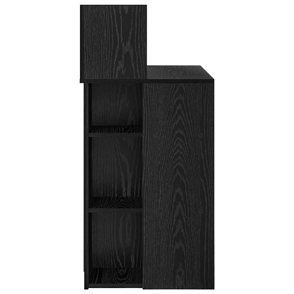 Desk with Shelf Black Oak Finish 90 x 48 x 101.5 cm