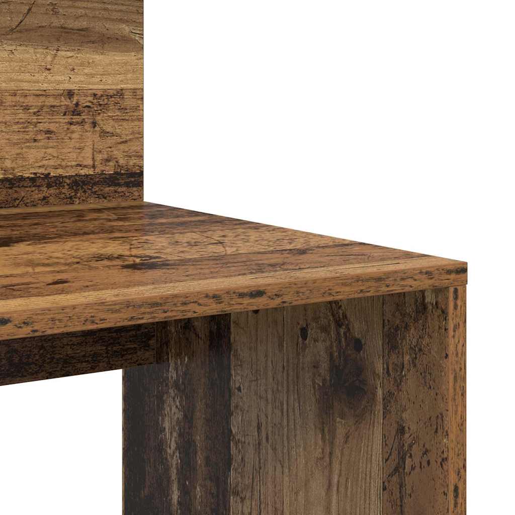 Desk with Shelf Reclaimed Wood 90 x 48 x 101.5 cm Engineered Wood