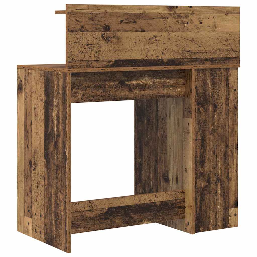 Desk with Shelf Reclaimed Wood 90 x 48 x 101.5 cm Engineered Wood