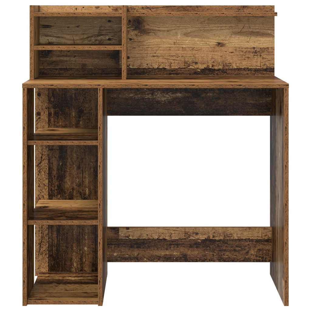 Desk with Shelf Reclaimed Wood 90 x 48 x 101.5 cm Engineered Wood