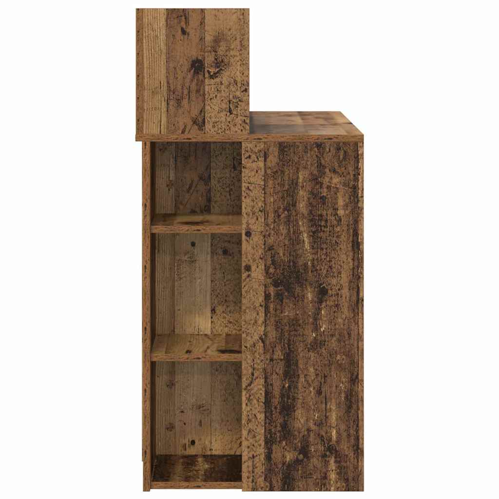 Desk with Shelf Reclaimed Wood 90 x 48 x 101.5 cm Engineered Wood
