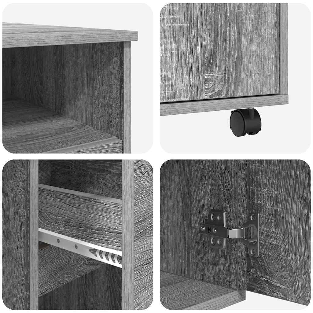 Table with Wheels Gray Sonoma 91 x 50 x 77 cm Engineered Wood