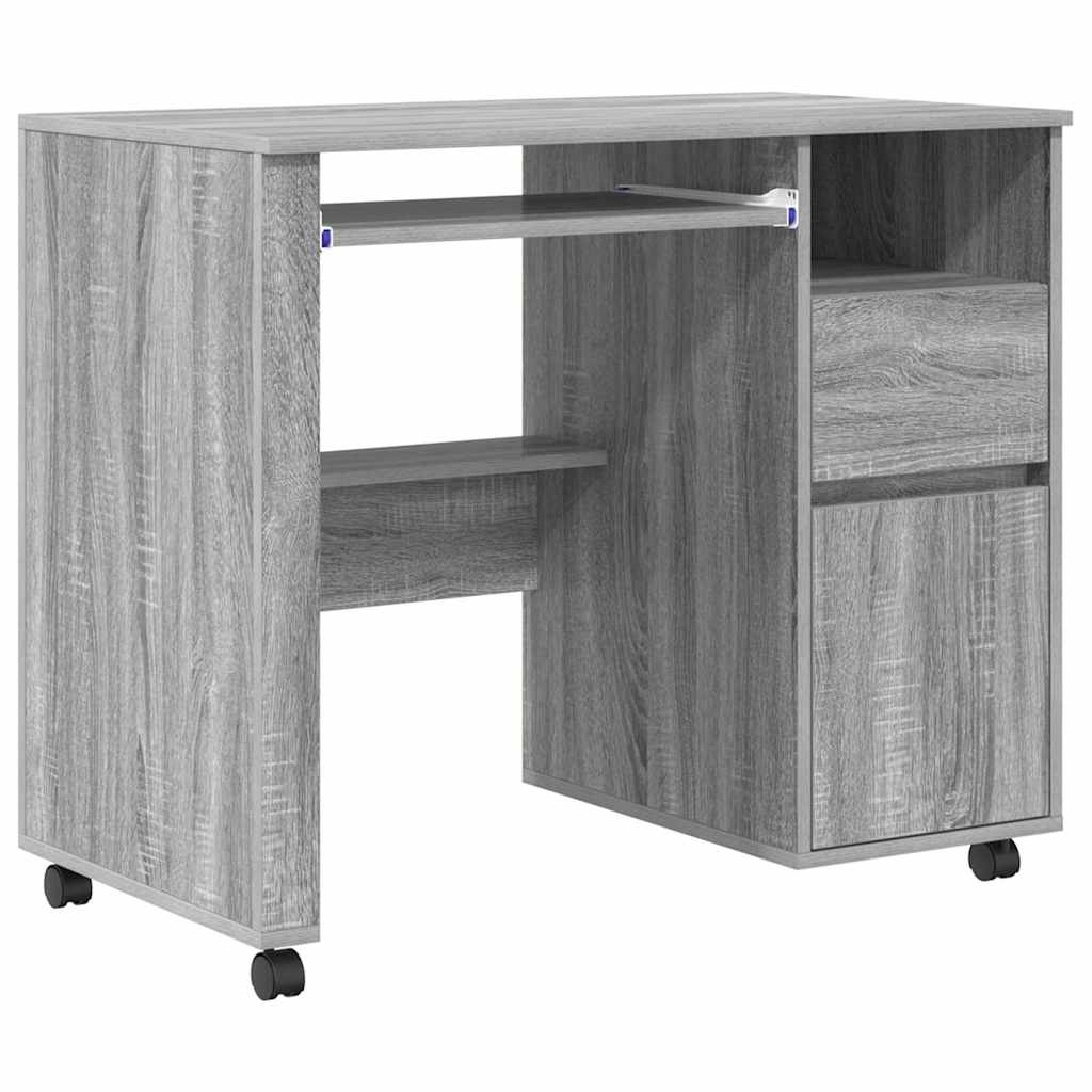 Table with Wheels Gray Sonoma 91 x 50 x 77 cm Engineered Wood