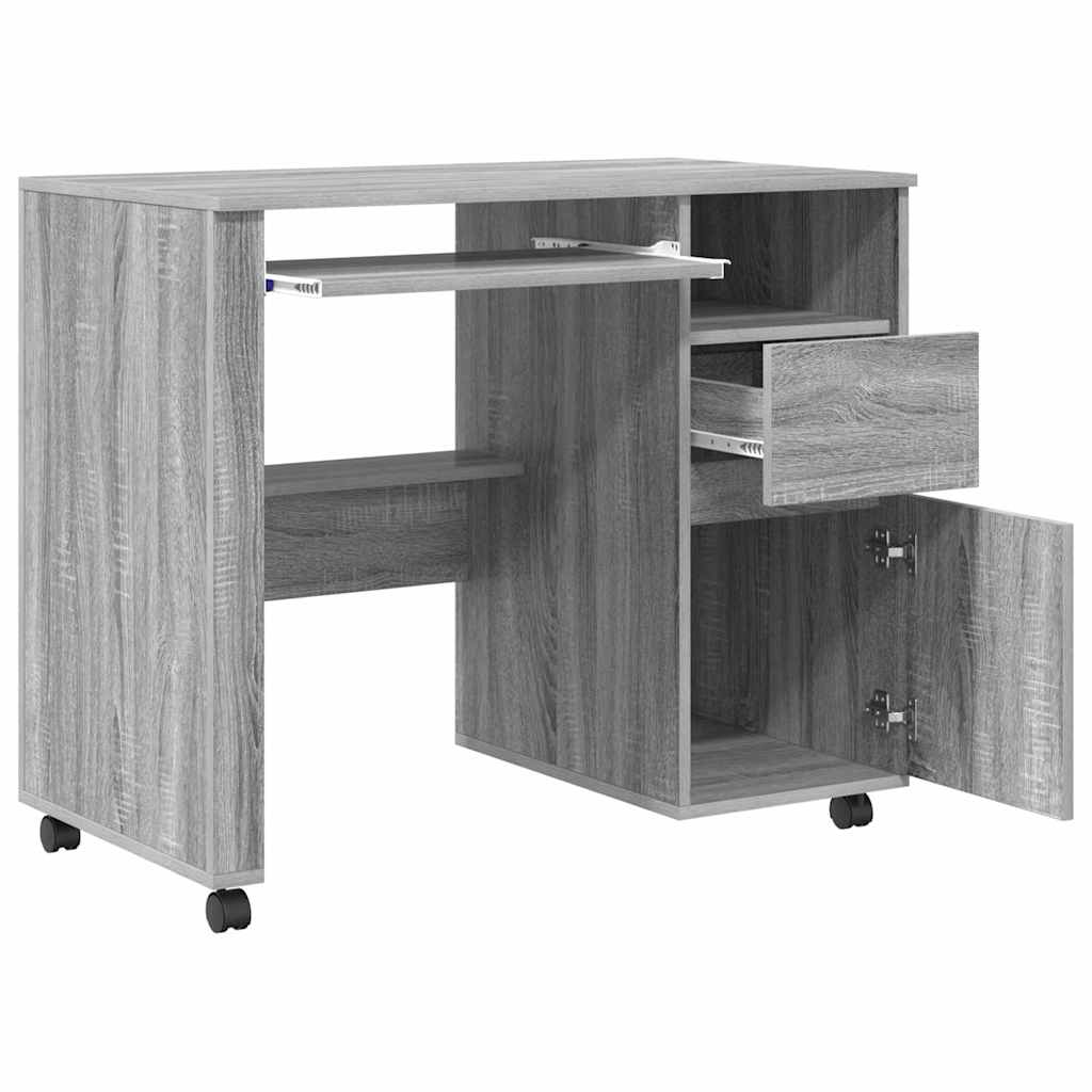 Table with Wheels Gray Sonoma 91 x 50 x 77 cm Engineered Wood