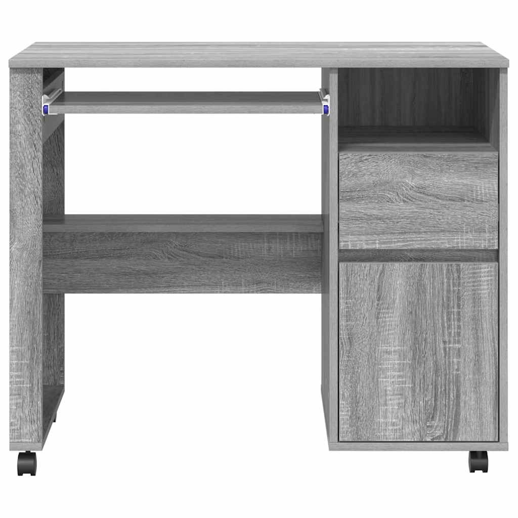 Table with Wheels Gray Sonoma 91 x 50 x 77 cm Engineered Wood