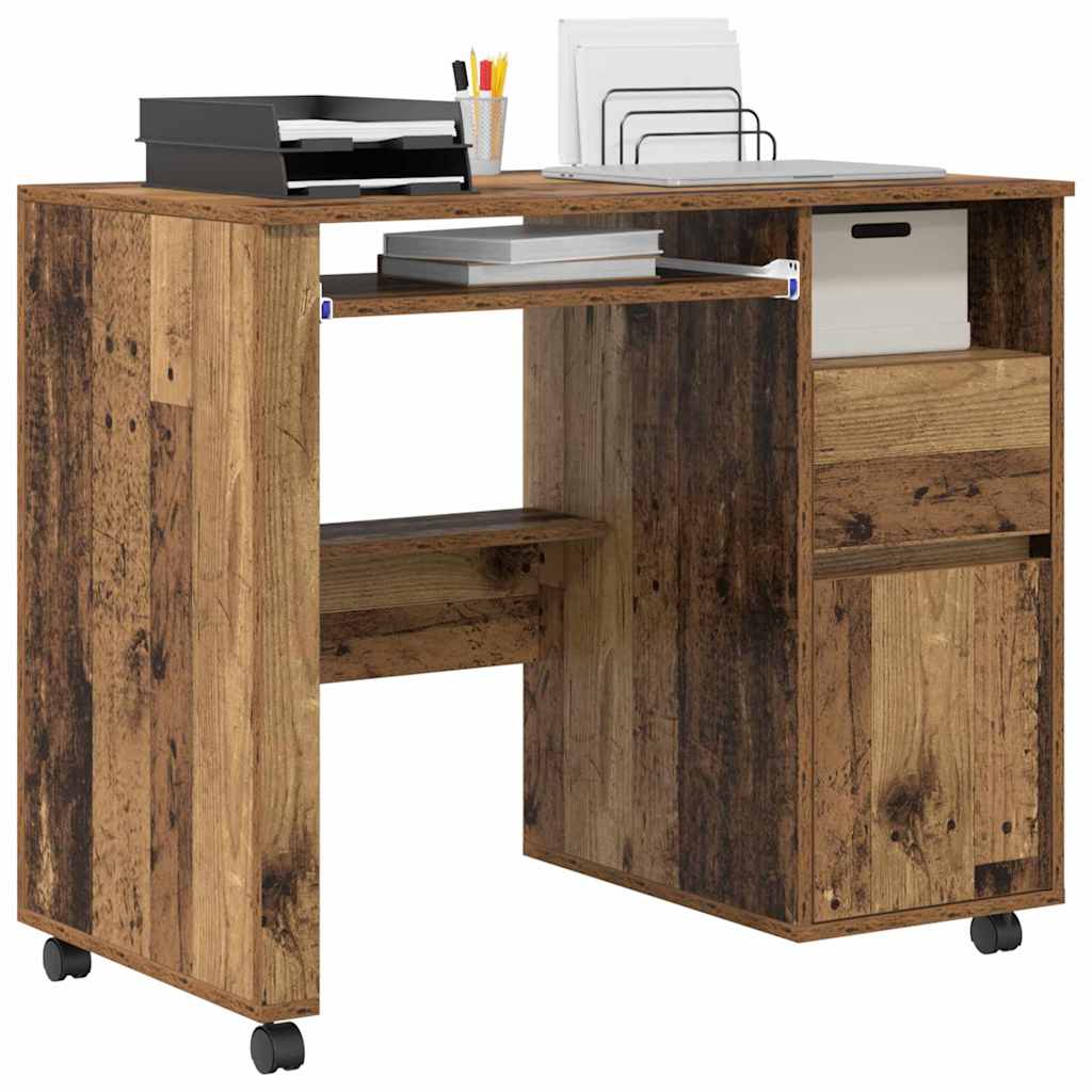 Tisch mit Rädern Mit Rad Altholz 91 x 50 x 77 cm Holzwerkstoff