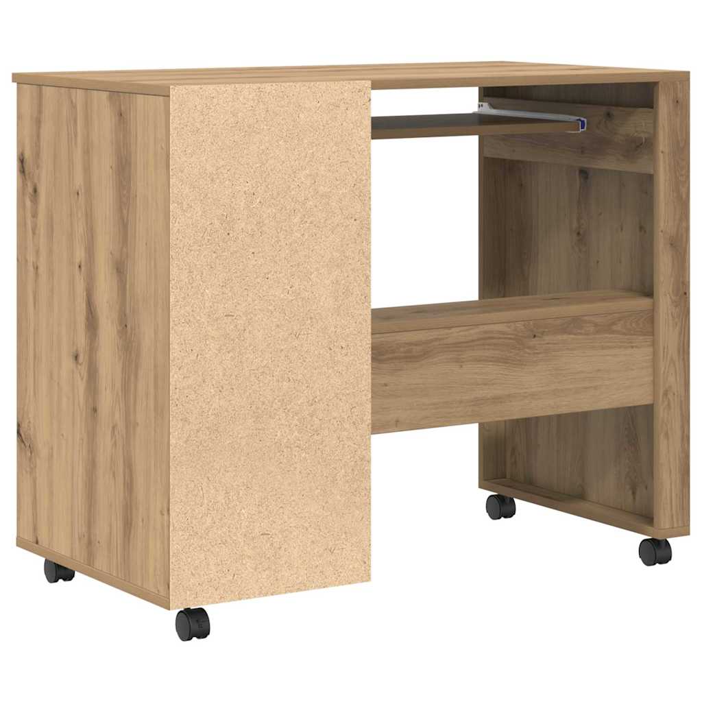 Table with Wheels Artisan Oak 91 x 50 x 77 cm Engineered Wood