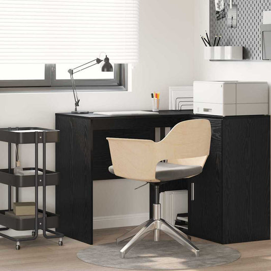 Bureau avec étagère noir aspect chêne 102 x 50 x 75 cm
