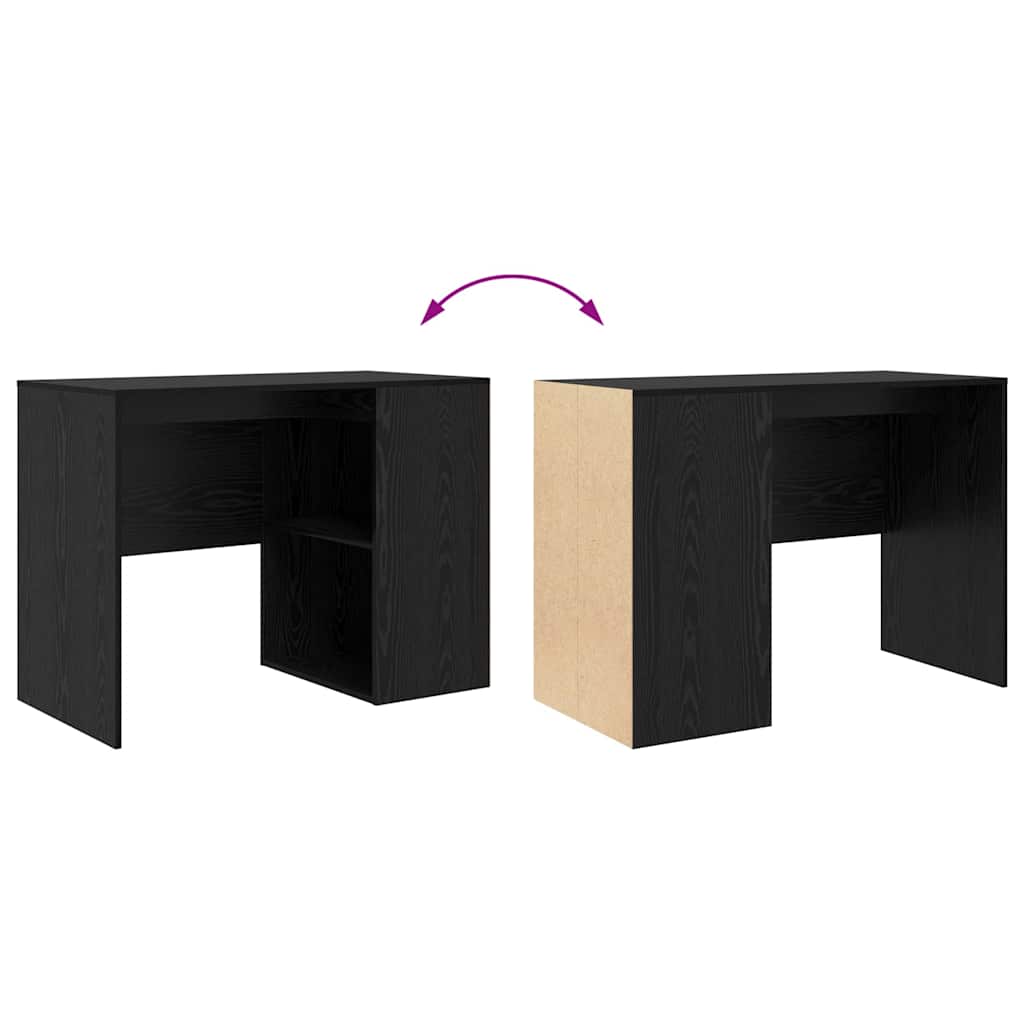 Desk with Shelf Black Oak Look 102 x 50 x 75 cm