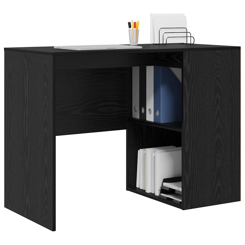 Desk with Shelf Black Oak Look 102 x 50 x 75 cm