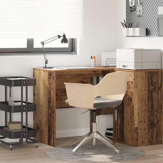 Bureau avec étagère en bois recyclé 102 x 50 x 75 cm Panneau de particules