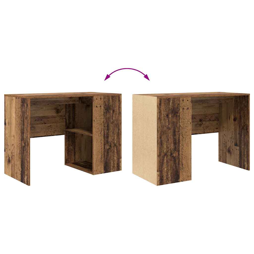 Desk with Shelf Reclaimed Wood 102 x 50 x 75 cm Engineered Wood
