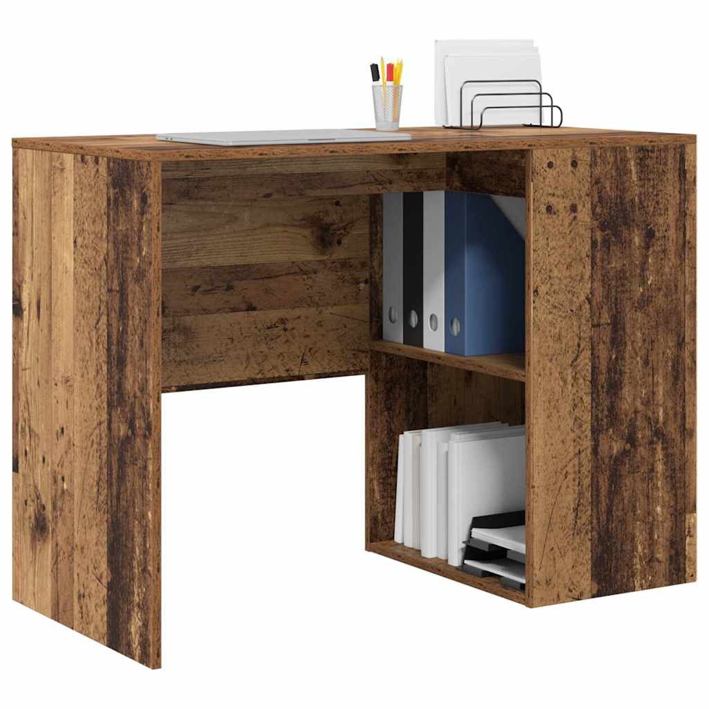 Desk with Shelf Reclaimed Wood 102 x 50 x 75 cm Engineered Wood