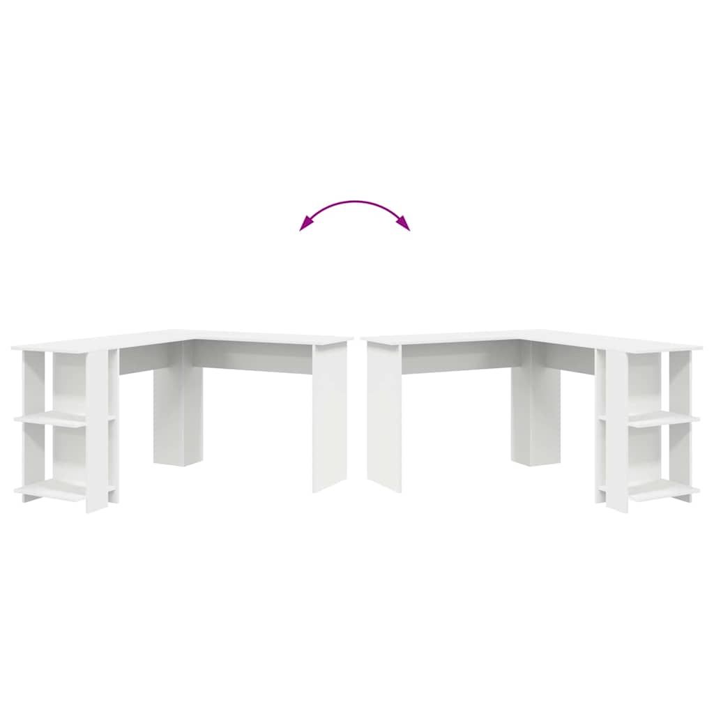 Corner Desk White 140 x 113.5 x 75 cm Engineered Wood