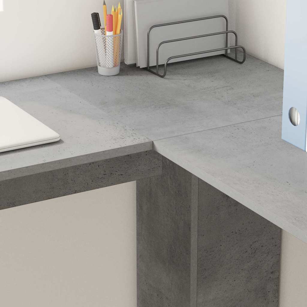 Corner Desk Concrete Grey 140 x 113.5 x 75 cm Wood-based Material