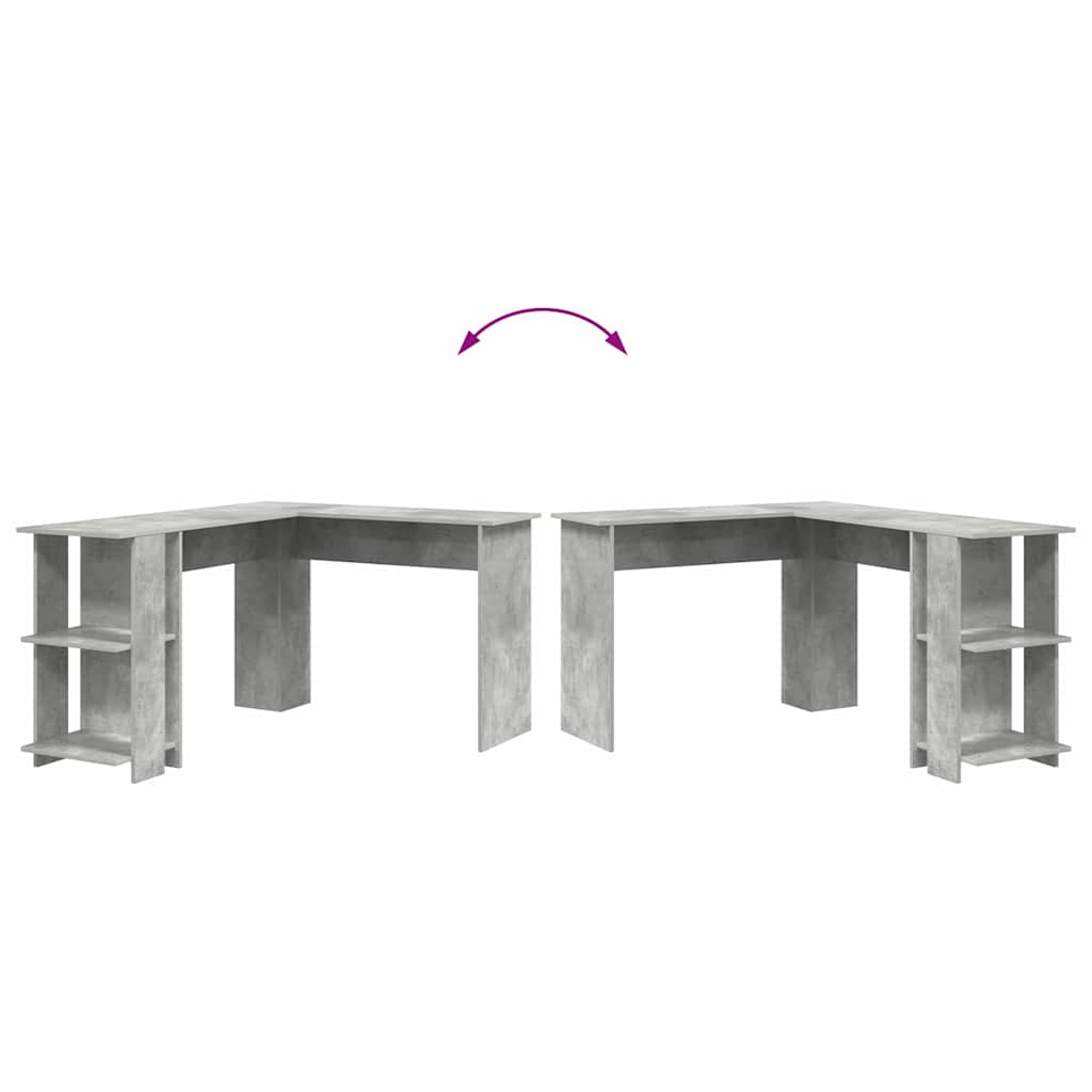 Corner Desk Concrete Grey 140 x 113.5 x 75 cm Wood-based Material
