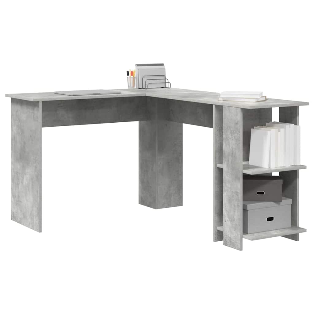 Corner Desk Concrete Grey 140 x 113.5 x 75 cm Wood-based Material