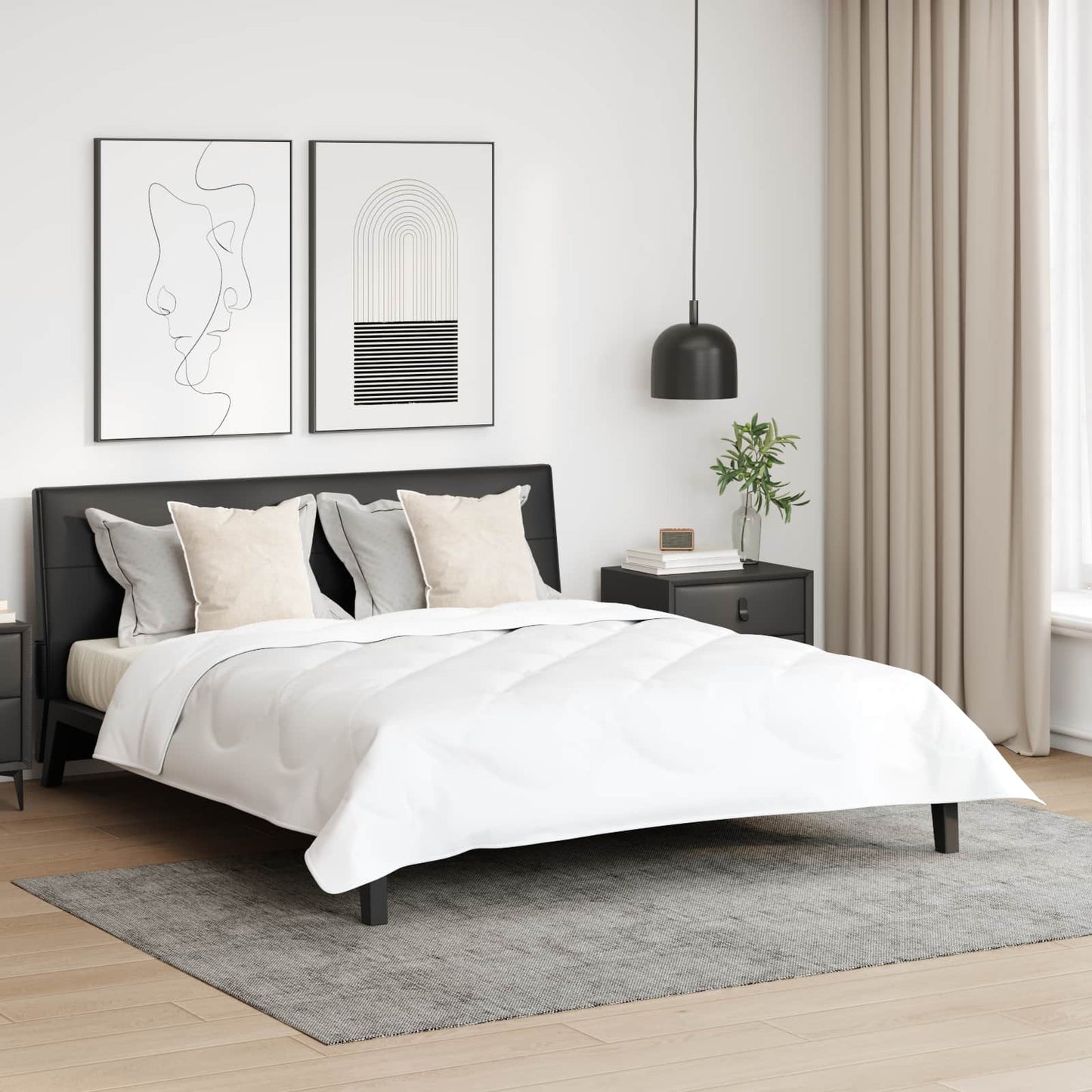 Pillow with Pillow 2 pcs White 50 x 50 cm Cotton