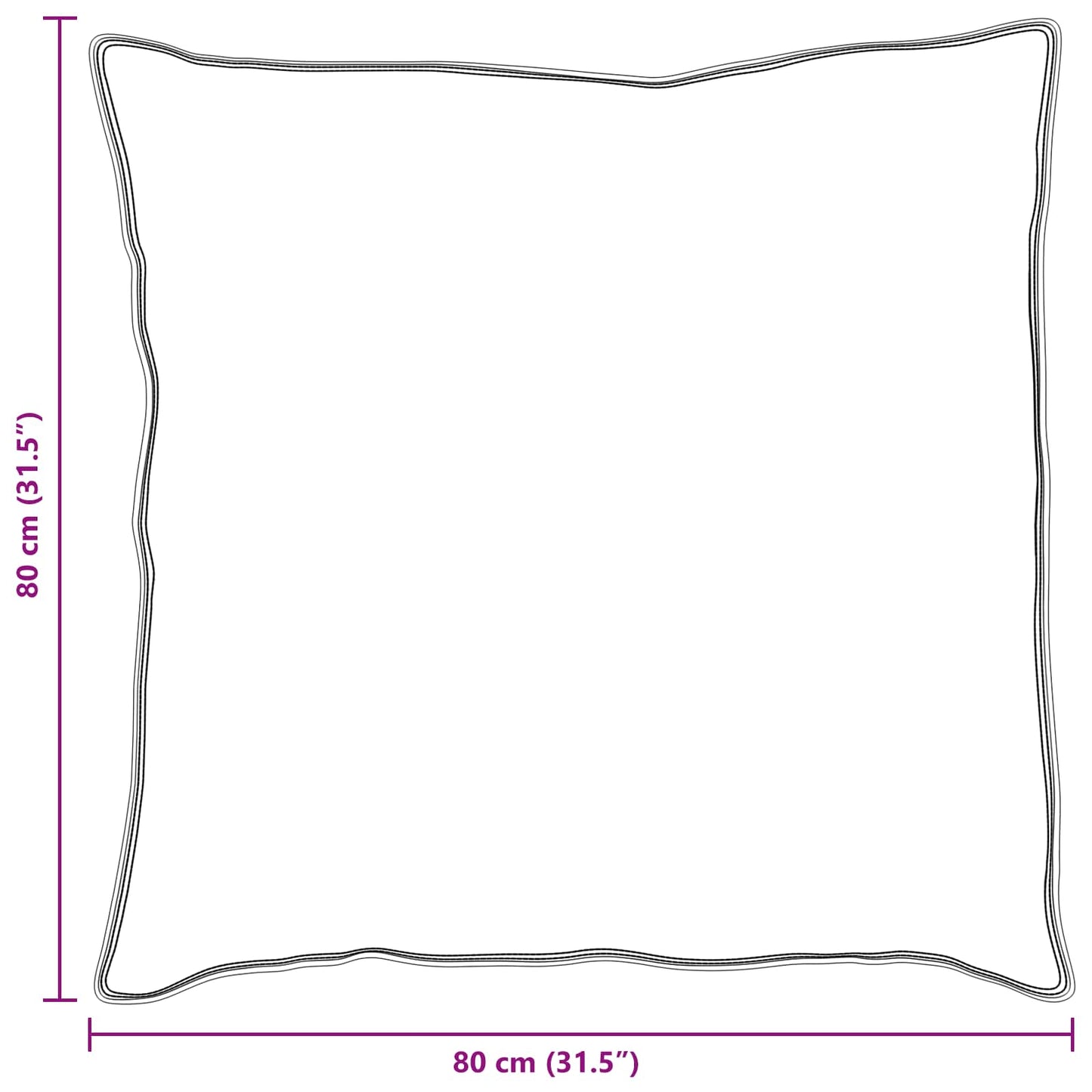 Kopfkissen mit Kissen 2 pcs Weiß 80 x 80 cm Baumwolle