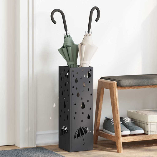 Black Parasol Holder 15.5 x 15.5 x 49 cm Metal