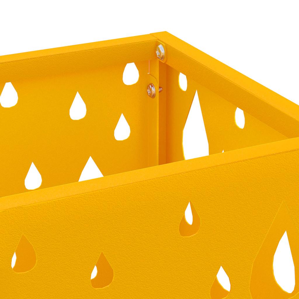 Parasol Holder with Storage Mustard 15.5 x 15.5 x 49 cm Metal