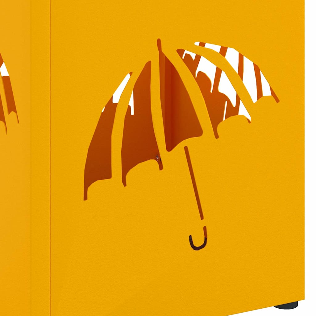 Parasol Holder with Storage Mustard 15.5 x 15.5 x 49 cm Metal