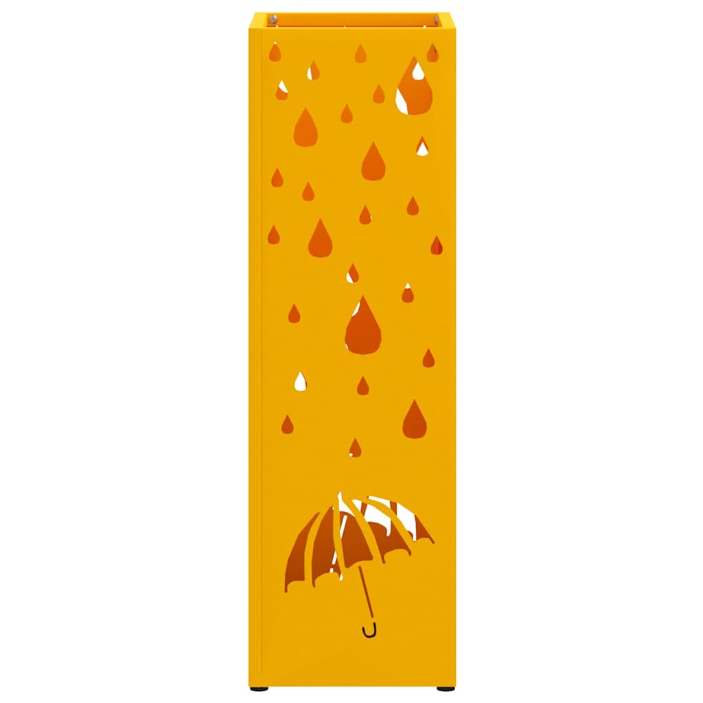 Parasol Holder with Storage Mustard 15.5 x 15.5 x 49 cm Metal