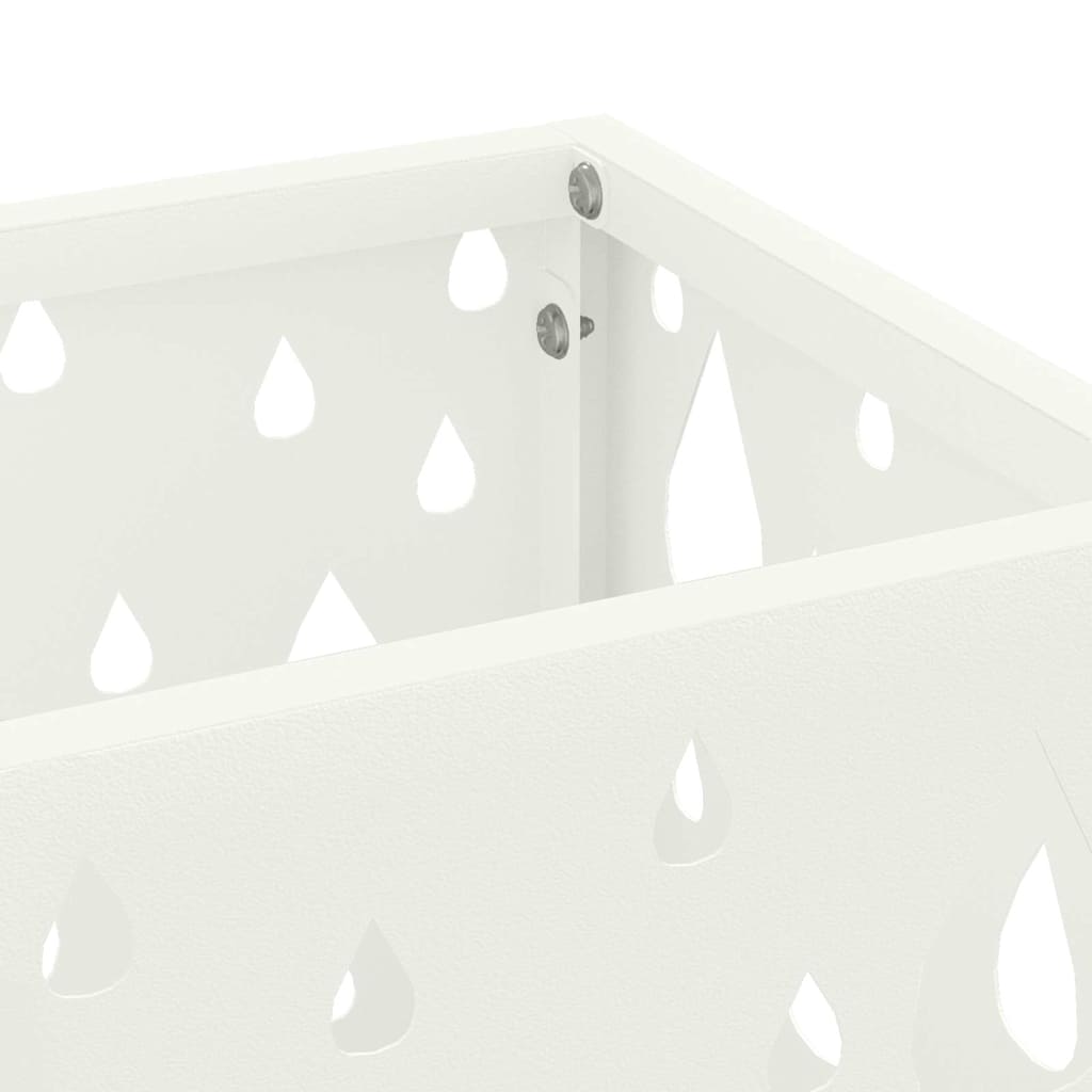 Parasol Holder with Storage White 15.5 x 15.5 x 49 cm Metal