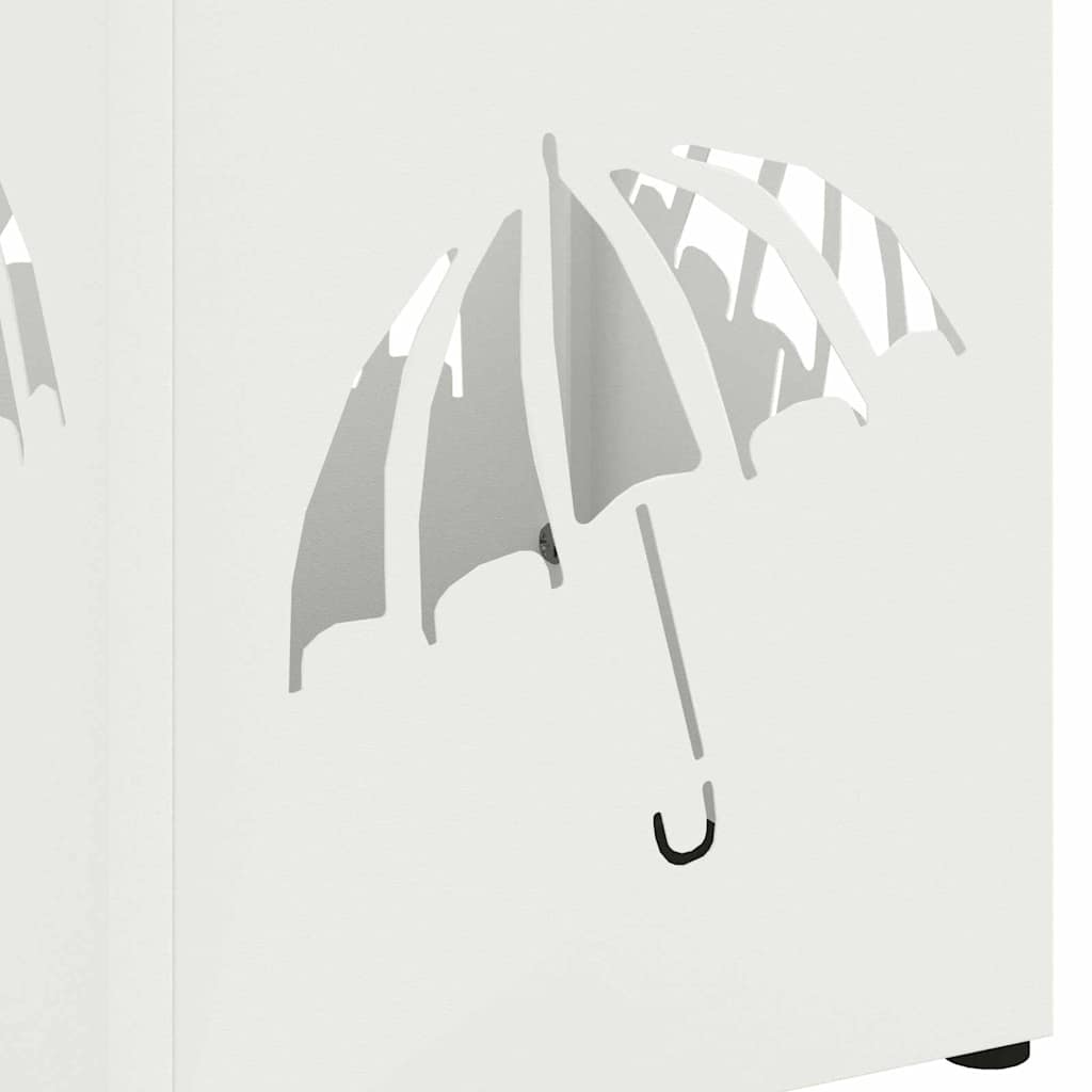 Parasol Holder with Storage White 15.5 x 15.5 x 49 cm Metal