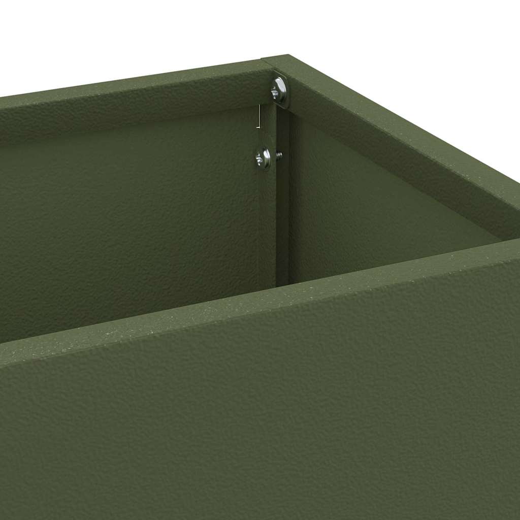 Parasol Holder with Storage Olive 15.5 x 15.5 x 49 cm Metal