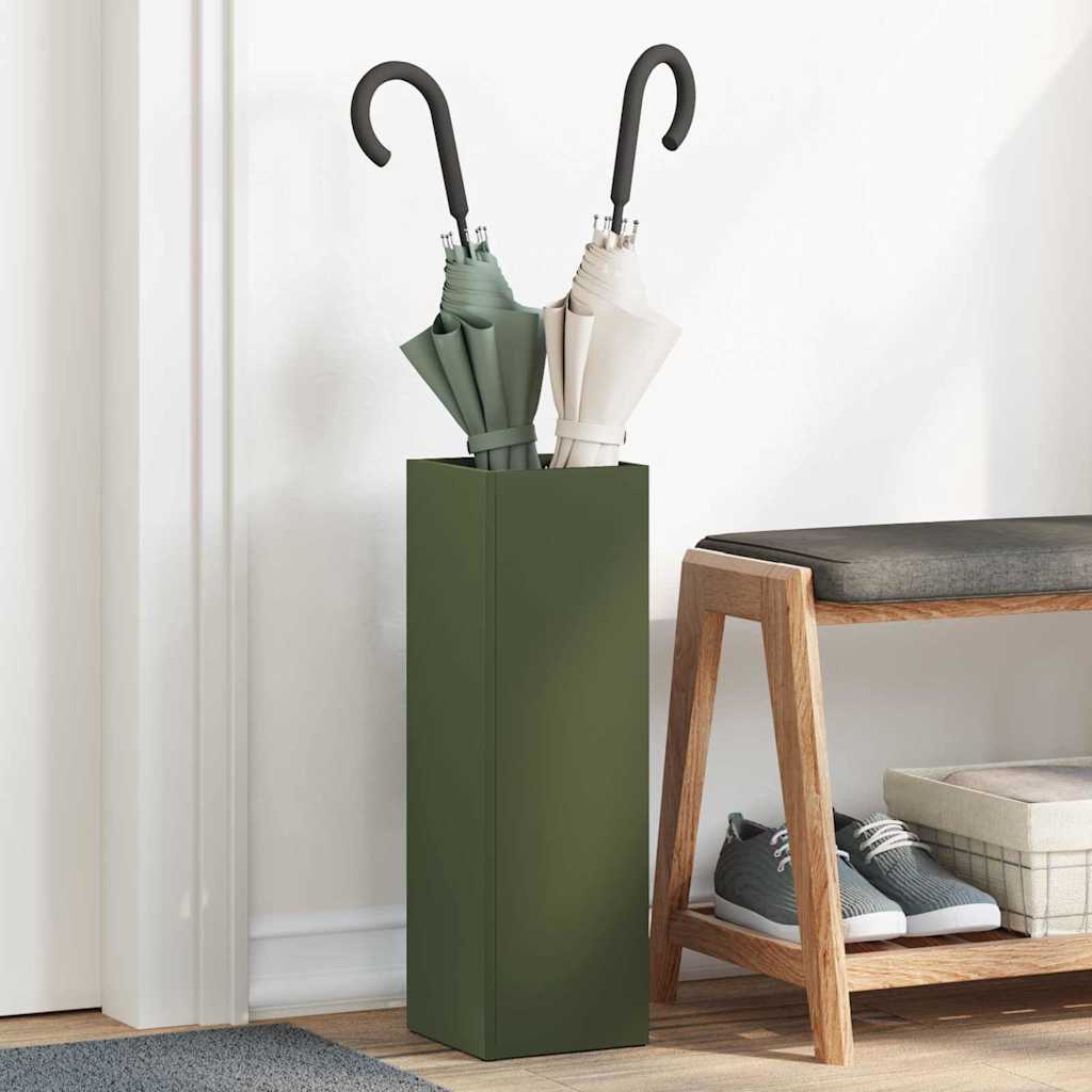 Parasol Holder with Storage Olive 15.5 x 15.5 x 49 cm Metal